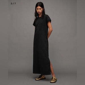 ALL SAINTS  Anna Crew neck short sleeve maxi dress in black. Worn once